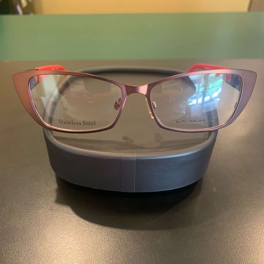 LA MATTA LM3102 Col 3. Burgundy
Stainless Steel 54mm Ladies Cateye
Glasses